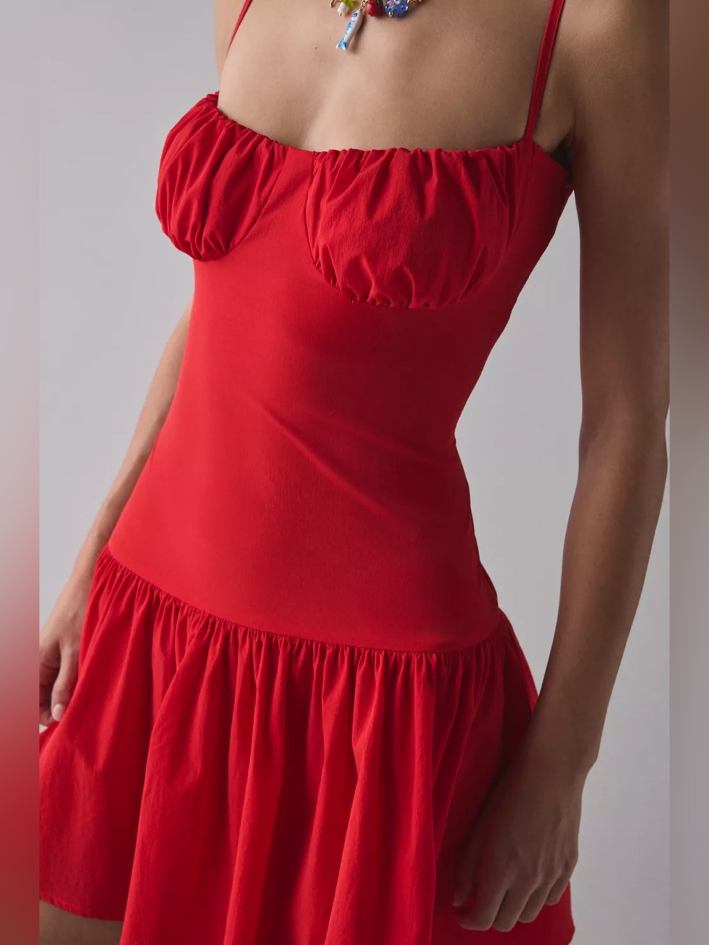 Urban Outfitters Uo Lush Life Voluminous Mini Dress Red Small S New Nwot